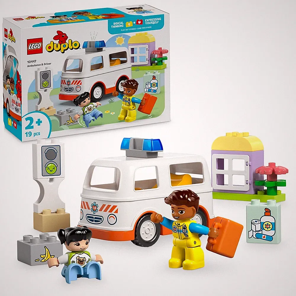 LEGO DUPLO Rettungswagen mit Fahrer, Lernspielzeug für Kleinkinder 10447