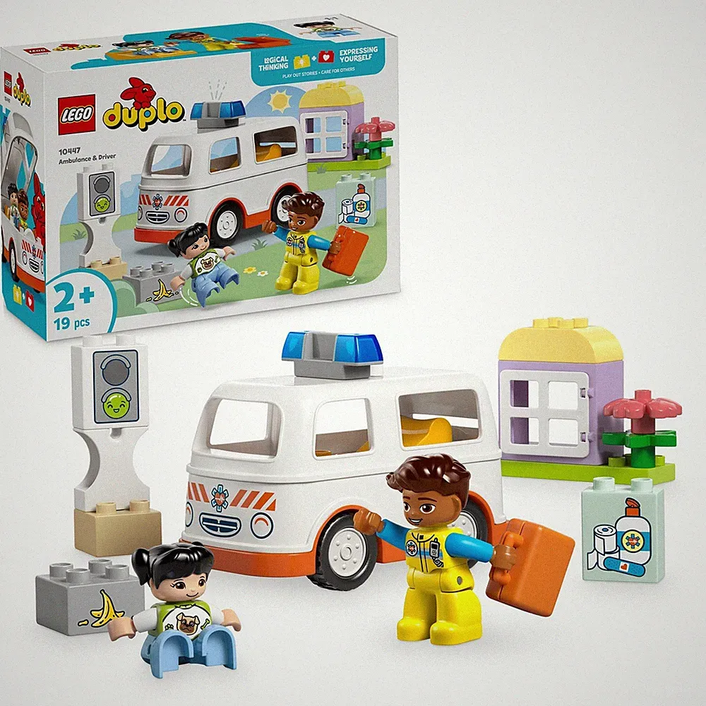 LEGO DUPLO Rettungswagen mit Fahrer, Lernspielzeug für Kleinkinder 10447