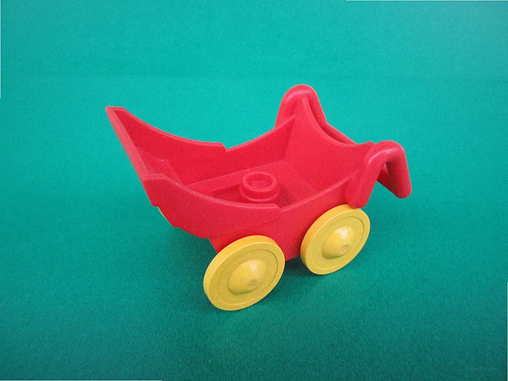 Lego Duplo Ville Kinderwagen Puppenwagen rot gelbe Räder Baby Buggy (150322G)