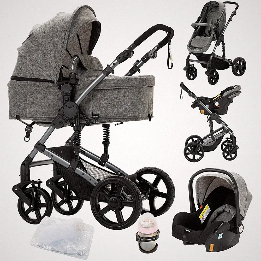 Leichter, multifunktionaler 3-in-1-Kinderwagen für Neugeborene.