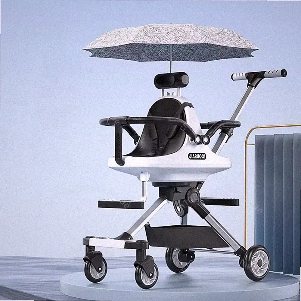 Leichter Zwillingskinderwagen Doppelsitz Kinderwagen mit Sonnenschirm