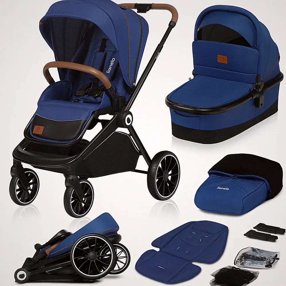 LIONELO® 2 in 1 Kinderwagen Kombi Buggy + Badewanne 🔸MARINEBLAU