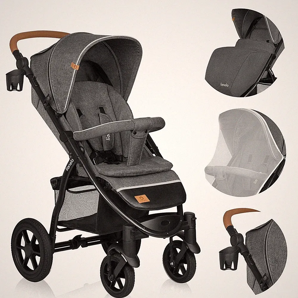 LIONELO® Kinderwagen Buggy bis 22 kg mit klappbarer Liegefunktion Bettdecke