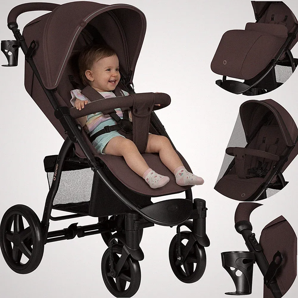 LIONELO® Kinderwagen Buggy bis 22 kg mit Liegefunktion zusammenklappbar Fußdecke