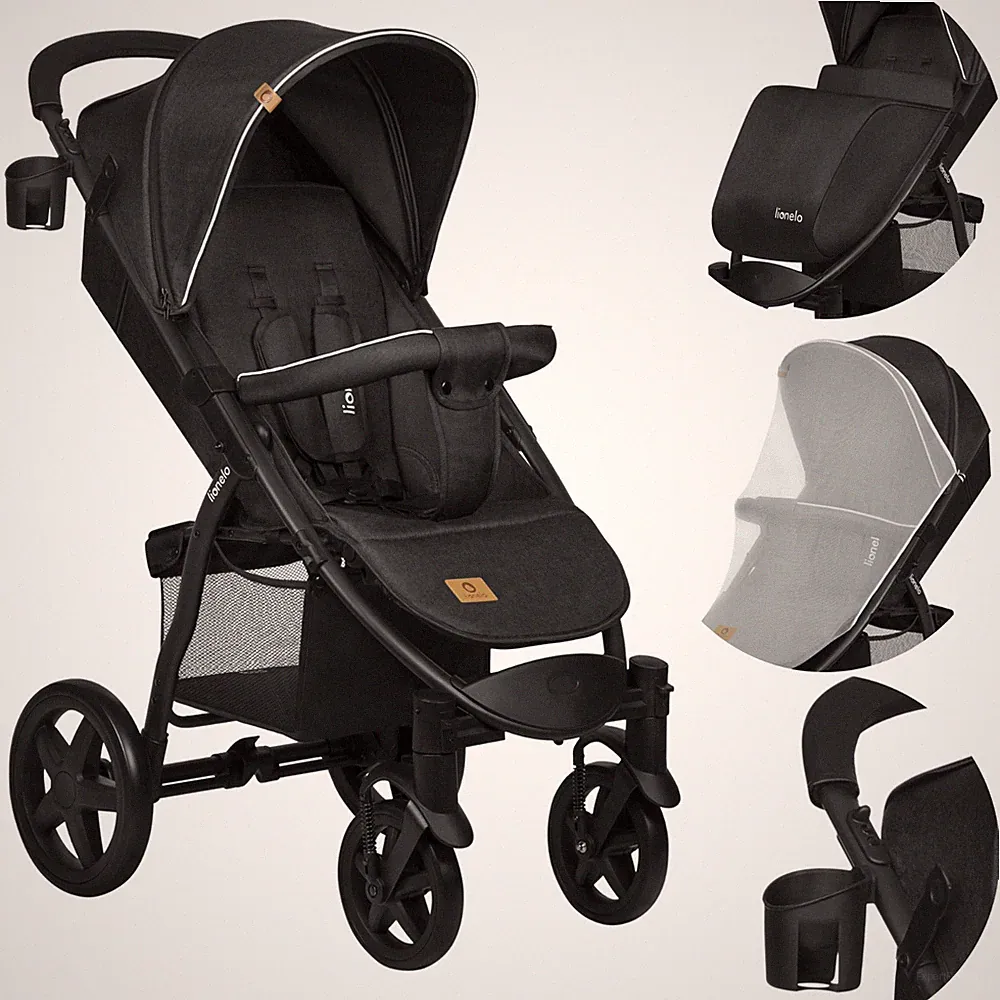 LIONELO® Kinderwagen Buggy bis 22 kg mit Liegefunktion zusammenklappbar Fußdecke