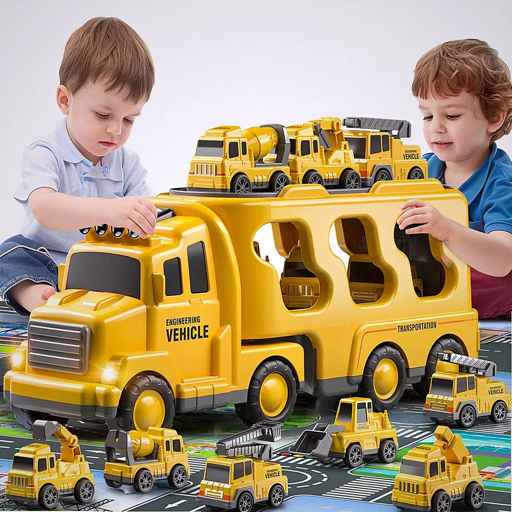 LKW Spielzeug Kinder Transporter Bau Autotransporter Bauwagen für Kleinkinder