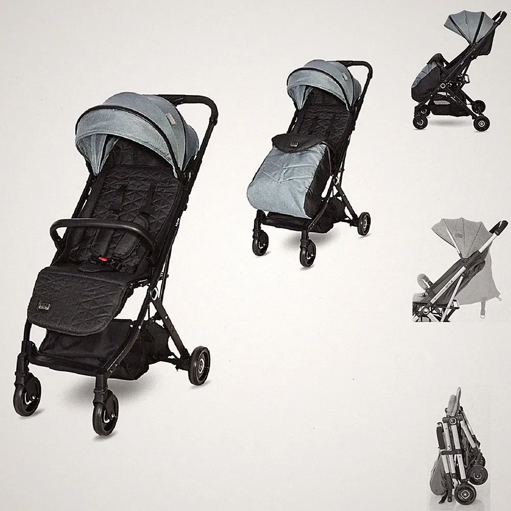 Lorelli Kinderwagen Myla Aluminiumrahmen Korb Fußsack klappbar mit Zusatzgriff