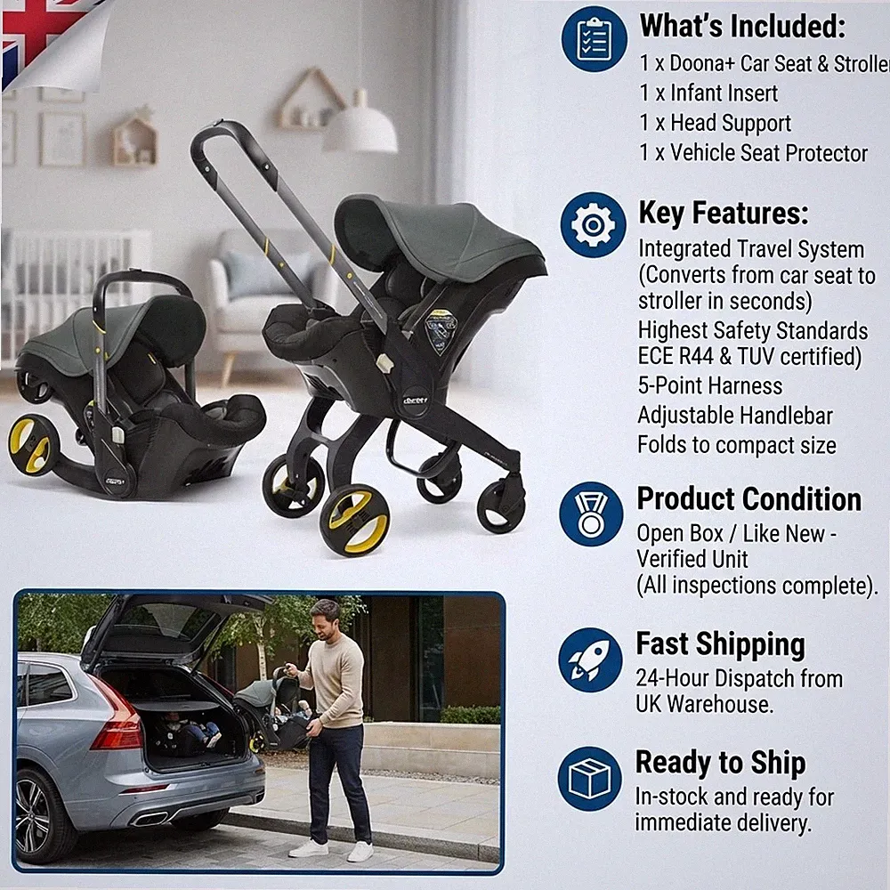 Luxus schiefergrüne Babyschale & Kinderwagen - ultimative Sicherheit & Komfort für Neugeborene