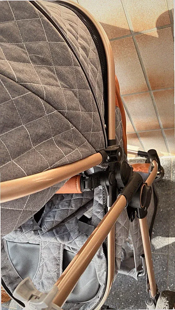 MAGIC ZC Kinderwagen grau-braun, faltbar, Regenschutz, verstellbare Rückenlehne