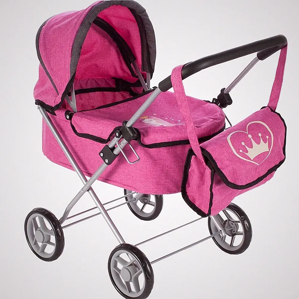 MalPlay Puppenwagen Little Princess Kinderwagen zusammenklappbar Kind