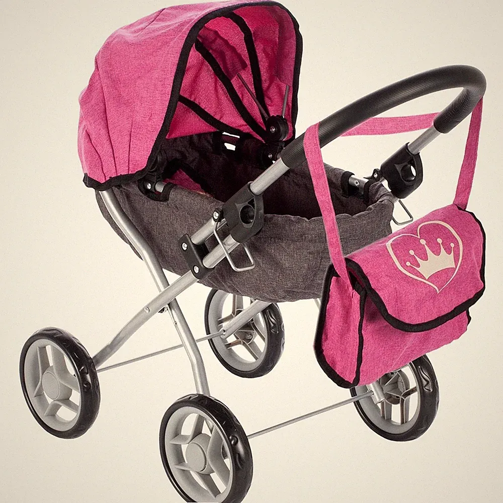 MalPlay Puppenwagen Little Princess Kinderwagen zusammenklappbar Spielzeug