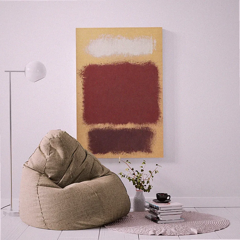 ✅ Mark Rothko Braun und Weiß Leinwand Reproduktion Abstrakte Wandkunst Malerei