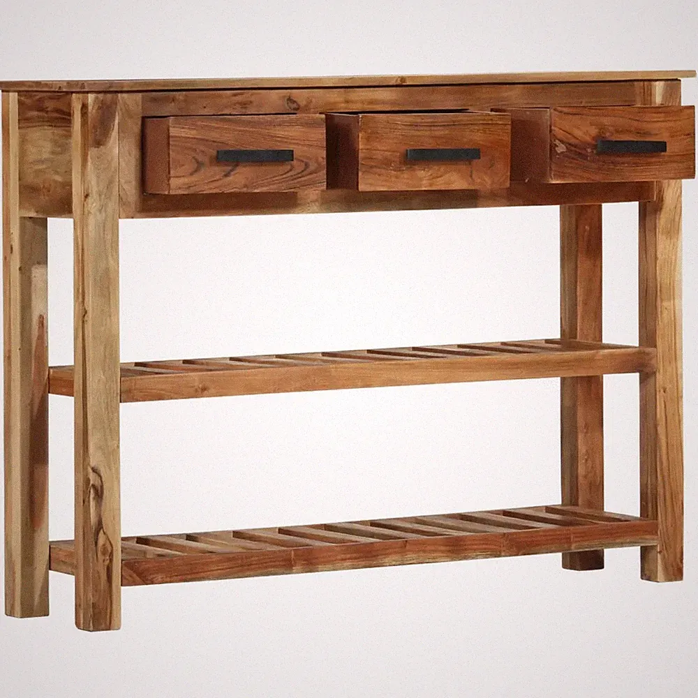 Massivholz Sideboard 3 Schubladen 110 cm breit 30 cm tief 80 cm hoch