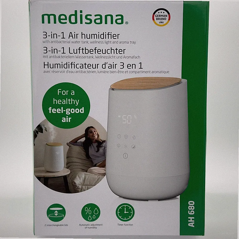 Medisana AH 680 Luftbefeuchter Ultraschall 3 in 1 UV C Aroma Wellnesslicht