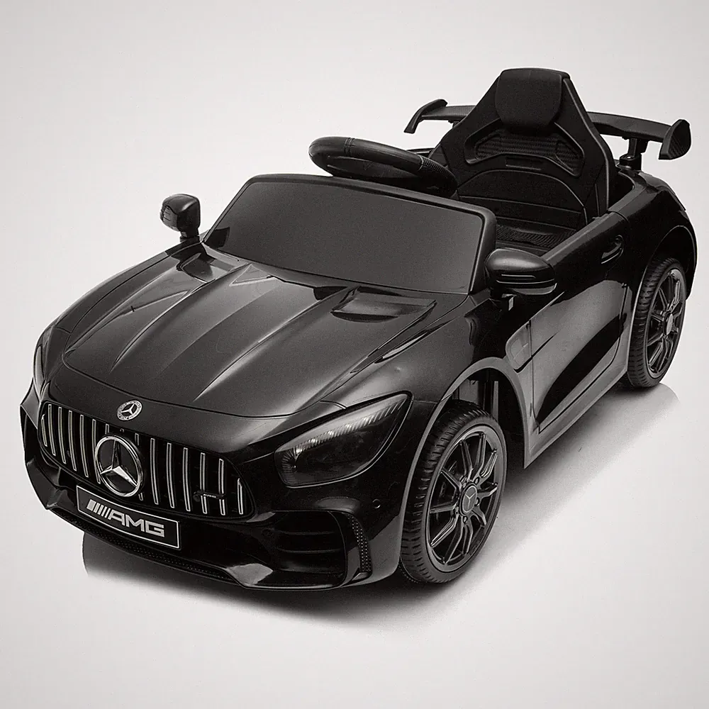 Mercedes-Benz AMG GTR Kinder-Elektroauto schwarz Fernbedienung 12v Sportwagen