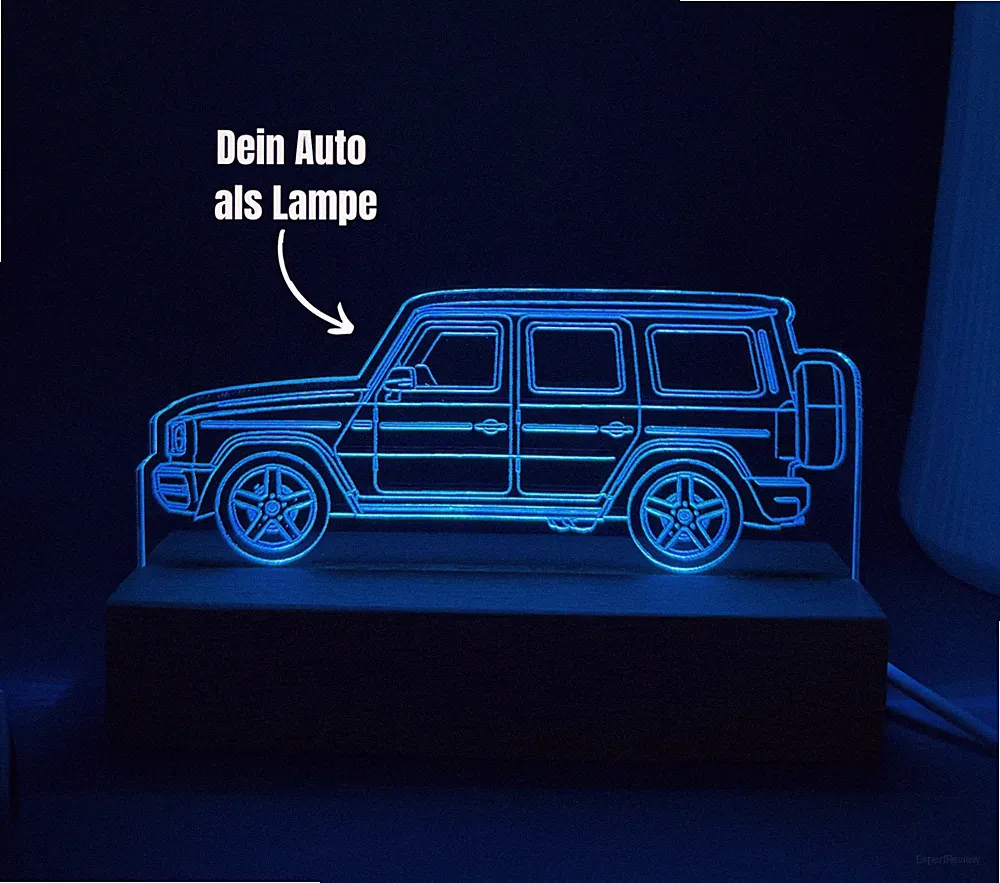 Mercedes Deko Lampe- personalisierbar - Geschenk für Autofans, Männer, SUV Fahre
