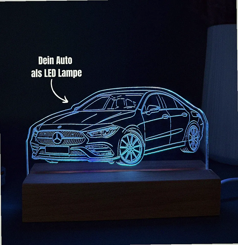 Mercedes Deko Lampe -personalisierbar- Geschenke für Autofans, Benz Fahrer