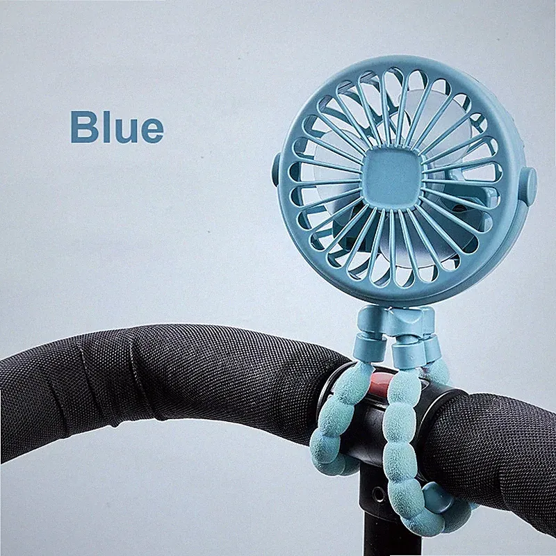 Mini Clip Ventilator Kinderwagen USB Akku 360° Drehbar Oktopus Outdoor