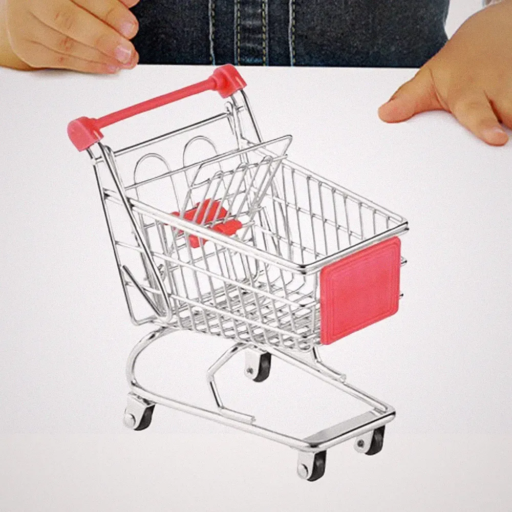 Mini Einkaufswagen, dekoratives Ornament, süßes Zubehör, Desktop-Organizer