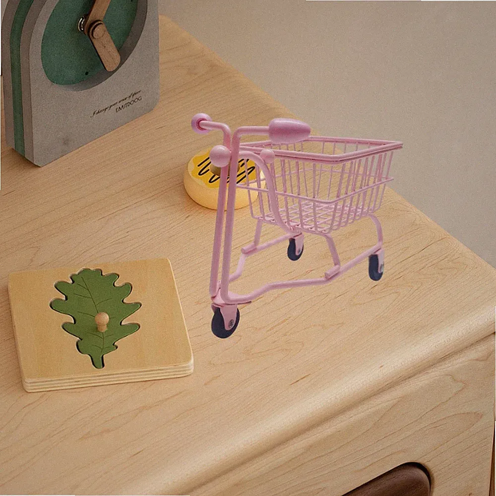 Mini Einkaufswagen Desktop Organizer Supermarkt Spielzeugtrolley Halter Desk