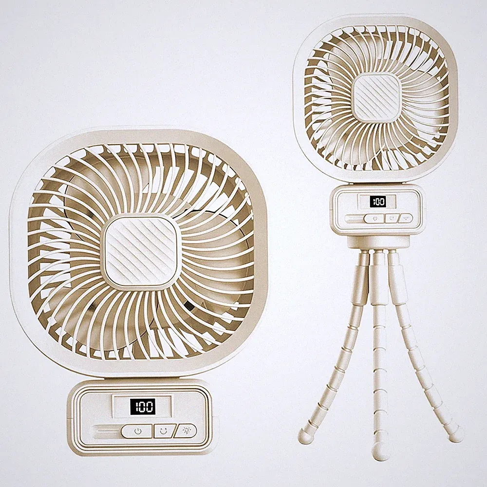 Mini Ventilator USB 5000mAh Akku Oszillierend Kinderwagen Clip Fan Stativ Leise