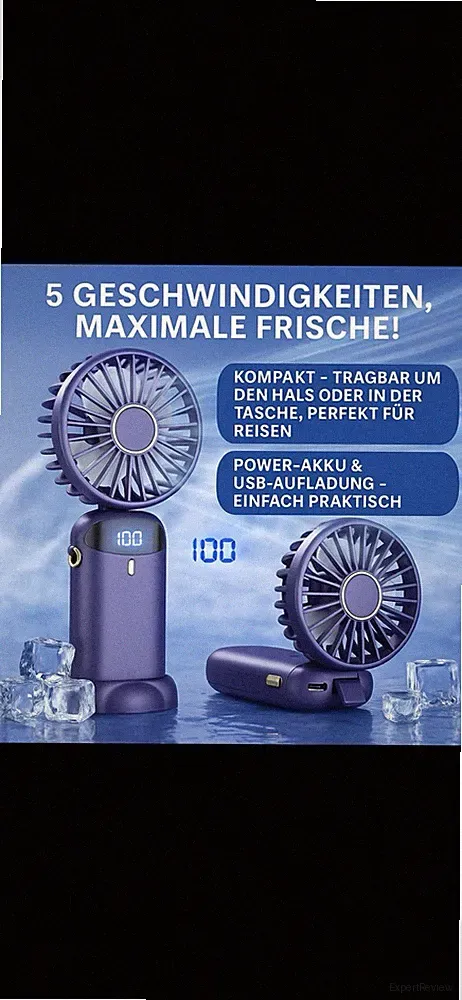 Mini Ventilator USB, Handventilator 5 Stufen Leise Tragbar Flugzeug geeignet