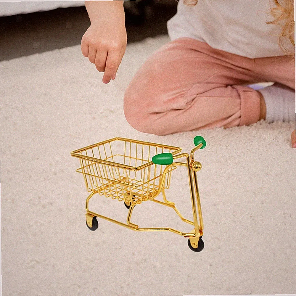 Miniatur Einkaufswagen Spielzeug Trolley Modell Spaß Mini Lagerung Korb