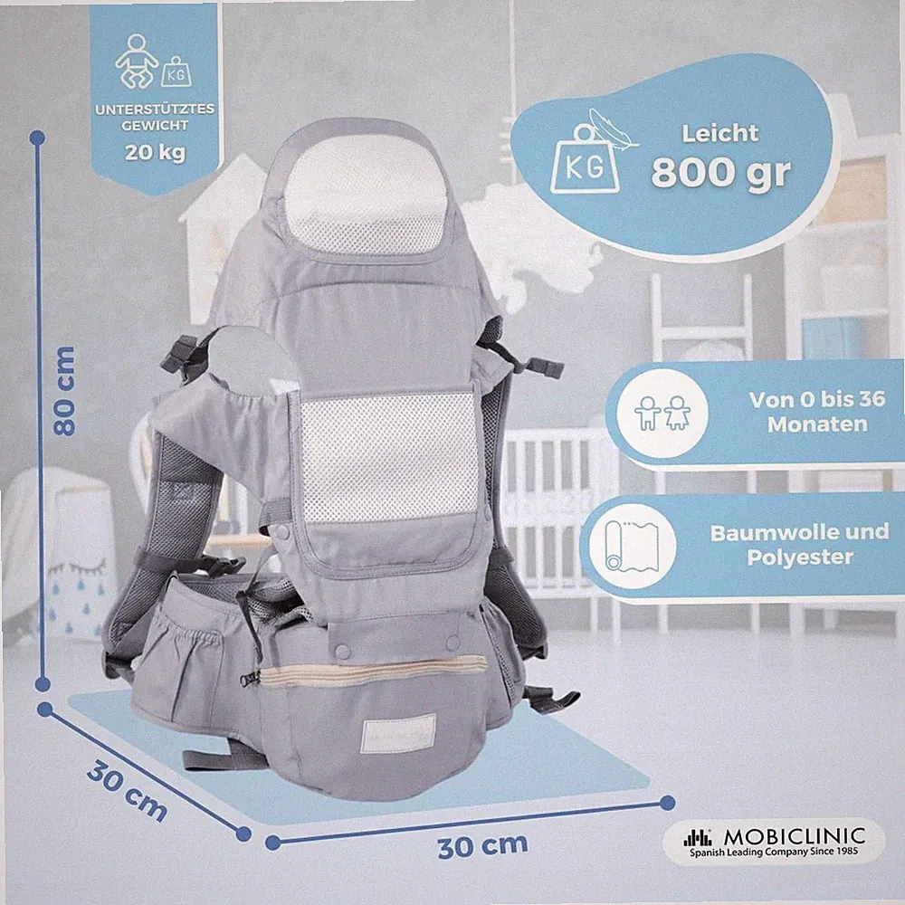 Mobiclinic Kinder Babytrage 6 in 1 Moley Rucksäcke Kinderwagen Faltbar Mehrposit