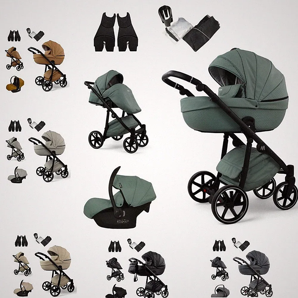 MOMMO FANTASY Kinderwagen 2in1/3in1/4in1 Öko-Leder /Autositz