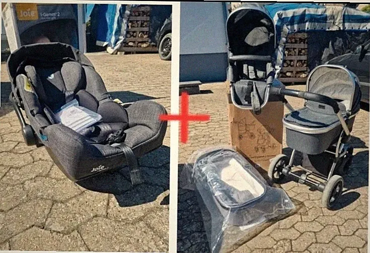 Mon Kinderwagen Kindersitz Babywanne Babywagen Buggy + Adapter Joie Babyschale