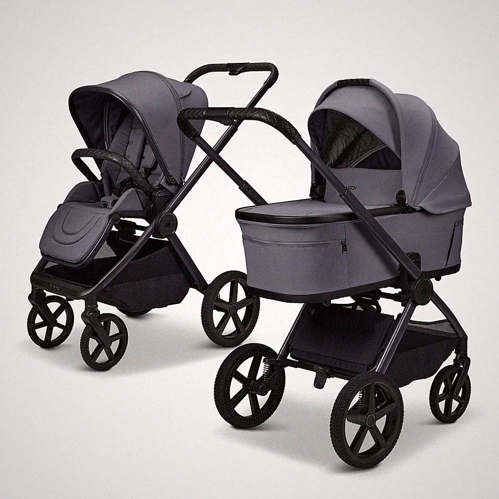 Moon Gio FOLD Kombi-Kinderwagen mit faltbarer Babywanne graphite NEU