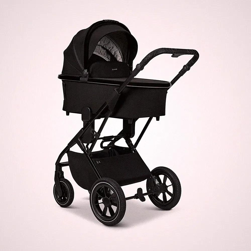 Moon Kombikinderwagen Kinderwagen Babywanne PIÙ Onyx breite Komfortwanne Buggy