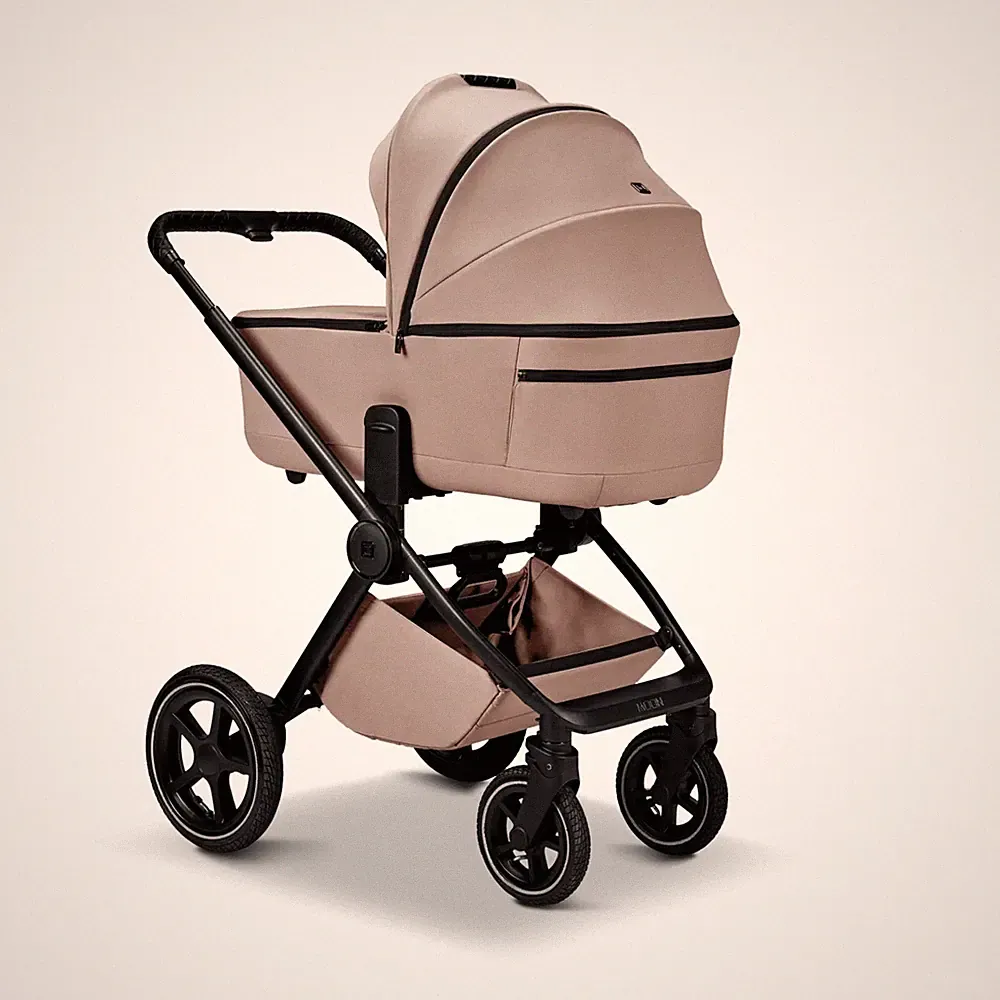Moon Kombikinderwagen Kinderwagen GIO 2.0 sand Fußsack Handmuff sand