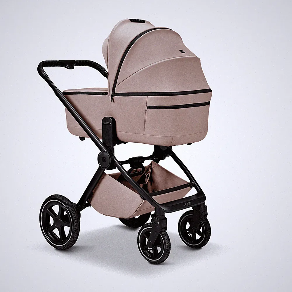 Moon Kombikinderwagen Kinderwagen GIO 2.0 sand Fußsack Handmuff - Wie Neu
