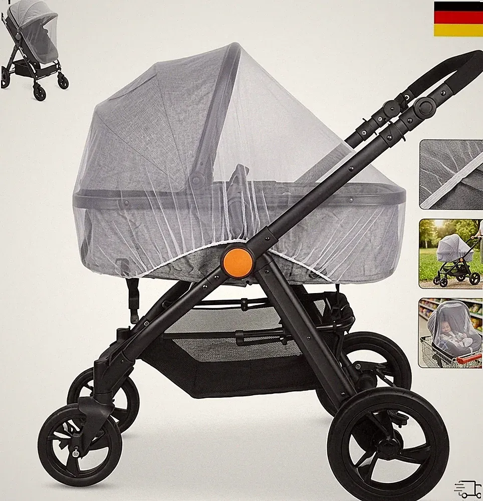 Mückennetz Kinderwagen Insektenschutz Moskitonetz für Buggy Reisebett Universal
