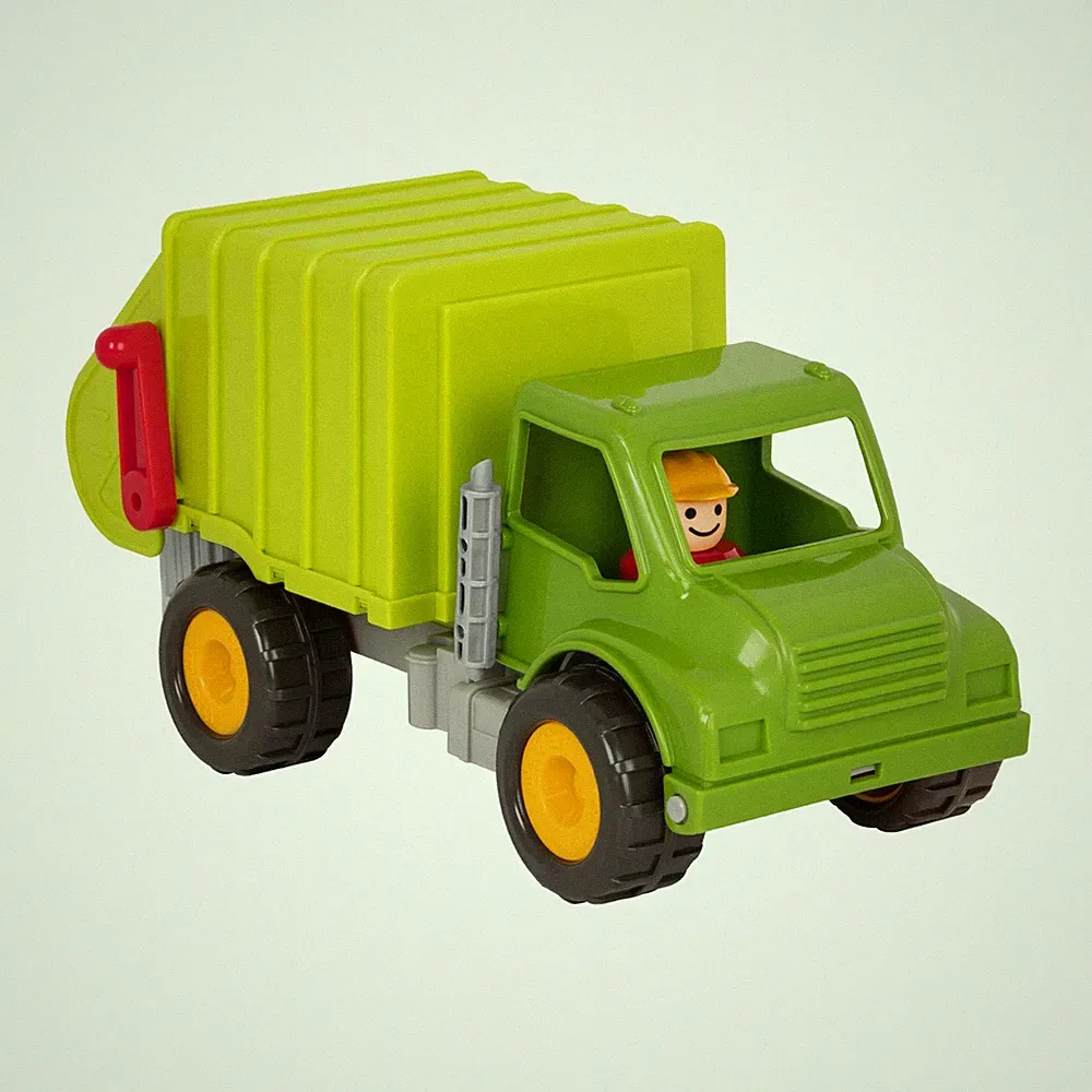 Müllwagen, SpielzeugMüllwagen mit weichen Gummirädern, Müllauto