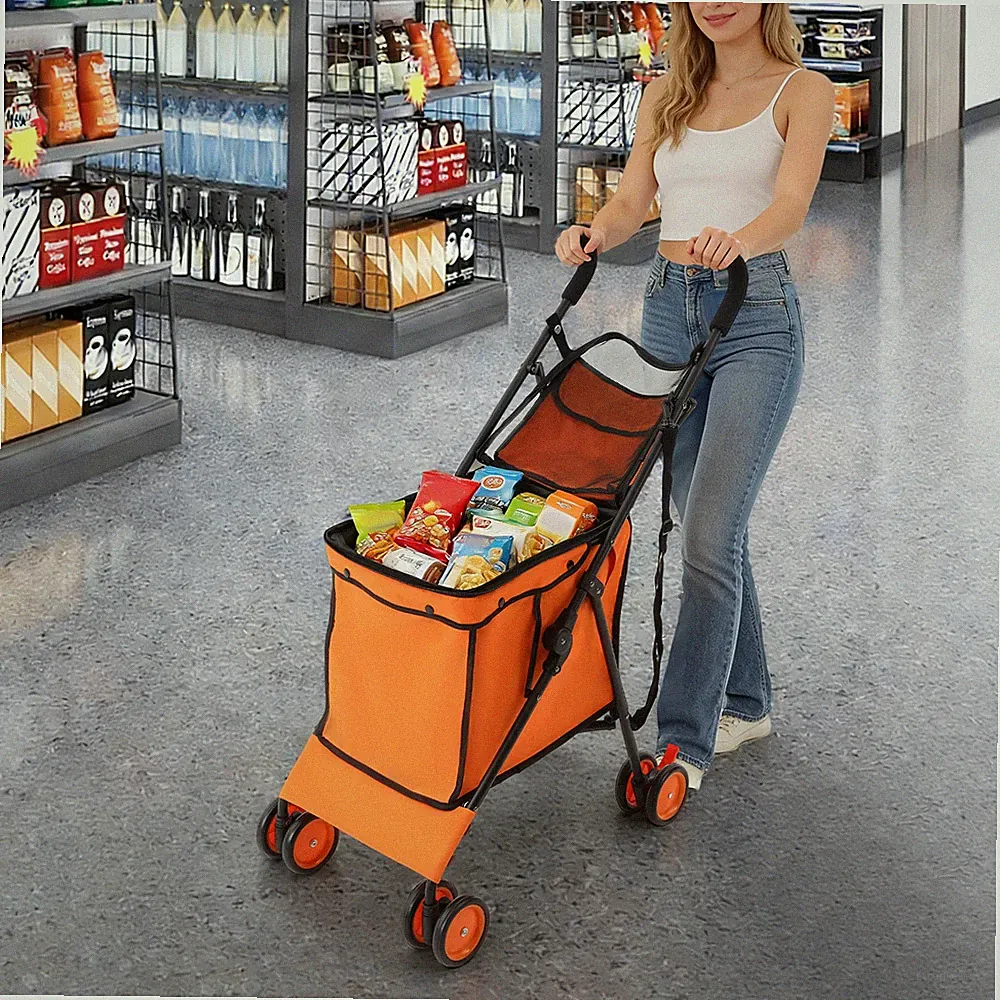 Multifunktionaler Einkaufswagen Hundekinderwagen Organizer 4 Räder Haustier Kind