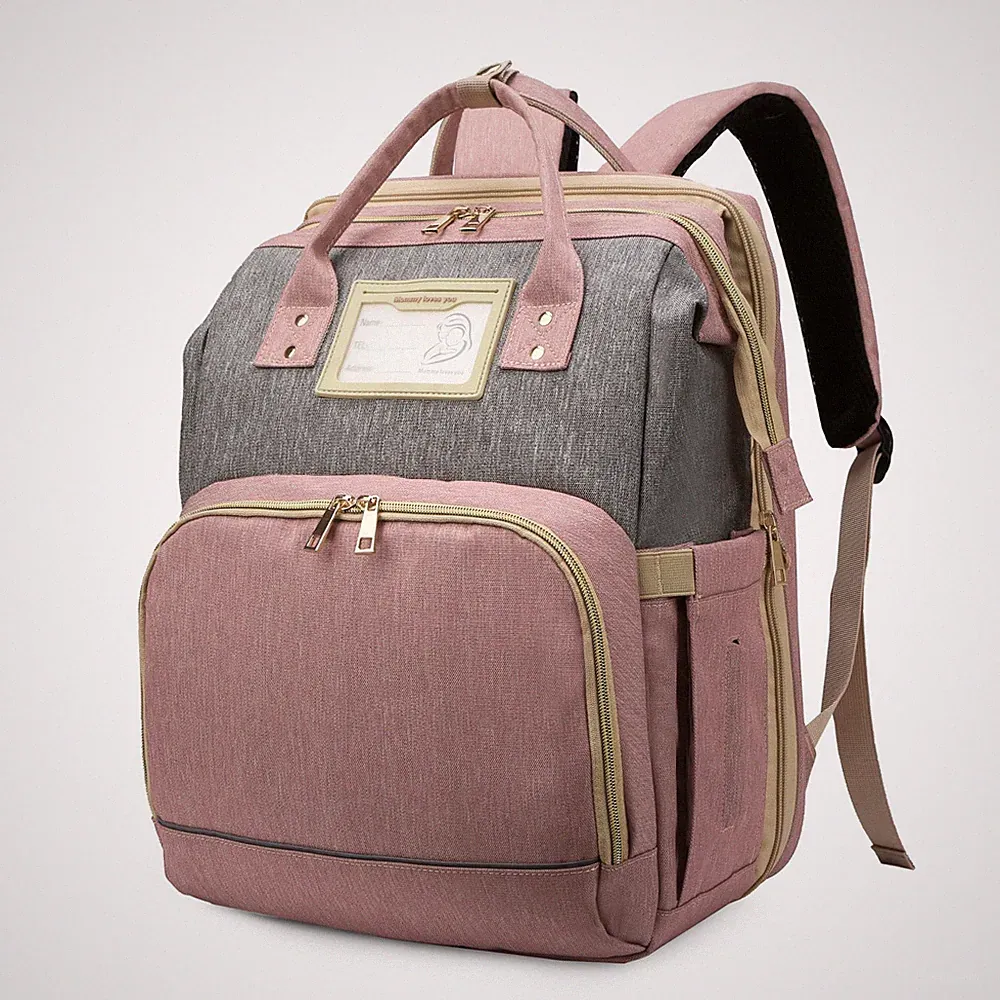 Multifunktionaler Wickelrucksack Kinderwagentasche Rose