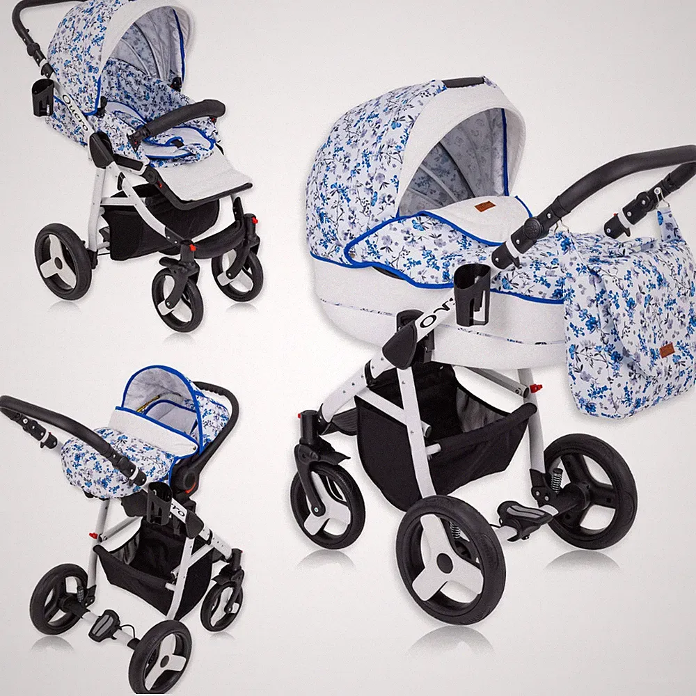 Multifunktions-Kinderwagen QUERO LUX 3in1 Schwenkräder Babyschale Gratis-Zubehör