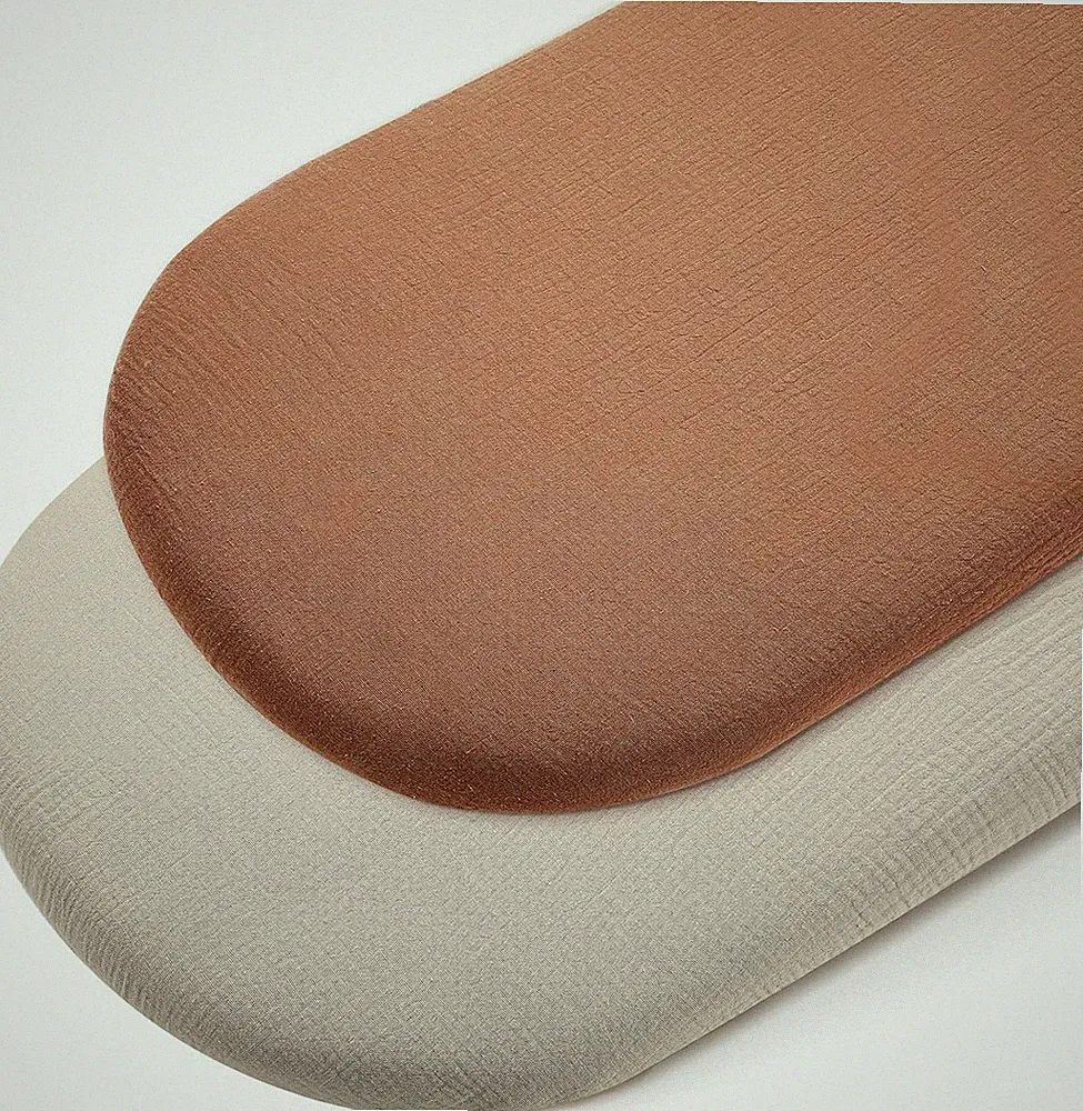 Musselin Spannbettlaken 90x55 cm Beistellbett, Kinderwagen, Babybett 2er Pack DE