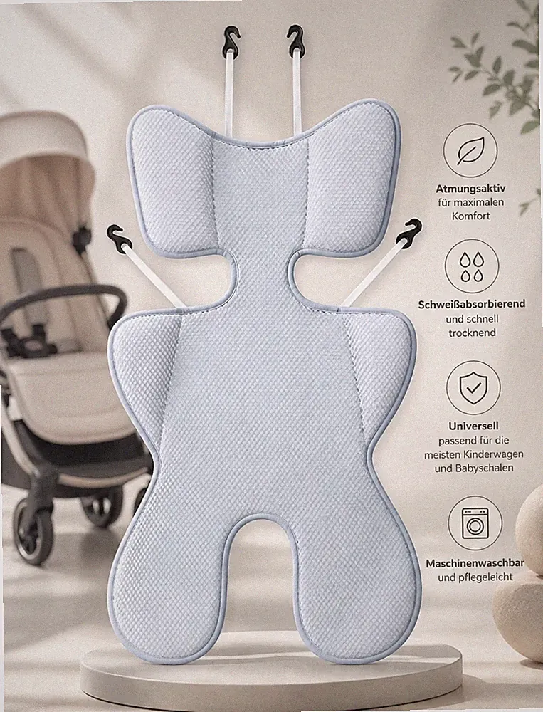 Navaris Sommer Atmungsaktive Sitzauflage für Kinderwagen Kindersitz Babyschale