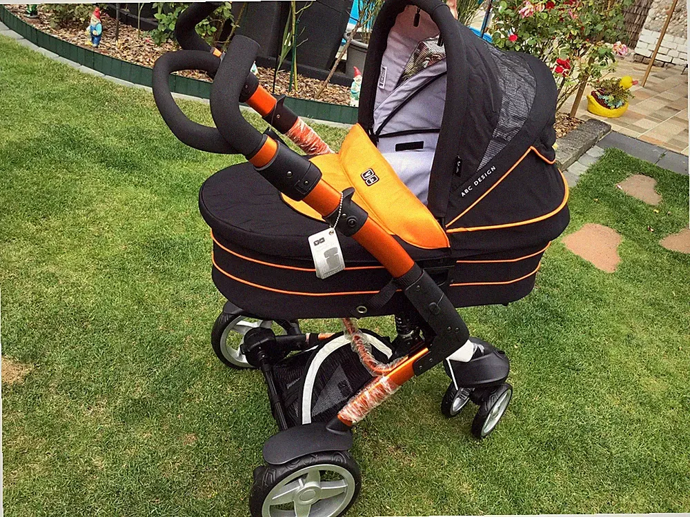 NEU , ABC Design Kinderwagen schwarz/orange