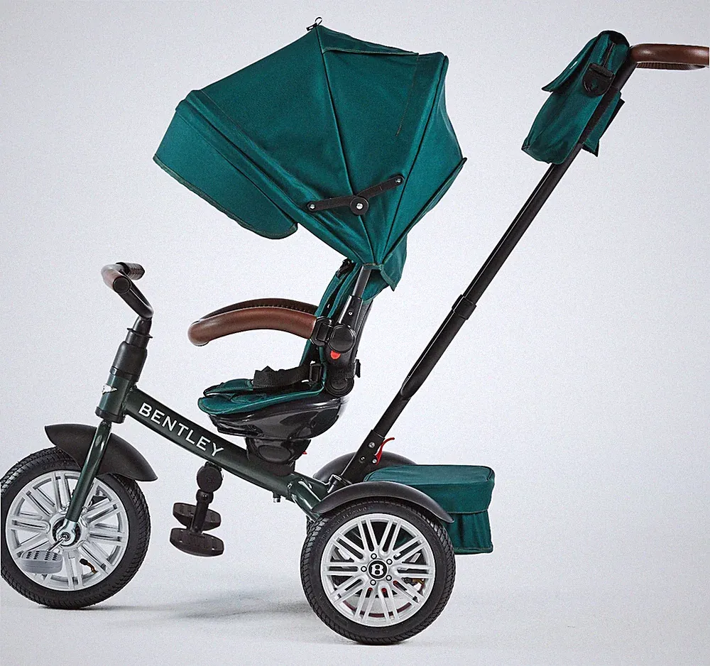 neu BENTLEY SPORT KINDERWAGEN GRÜN british racing Sitz drehbar 3Rad Trike Buggy