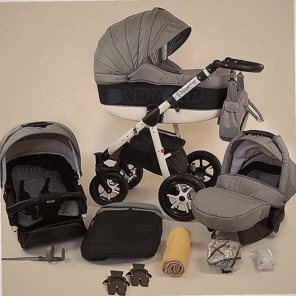 Neu Europäisch Kombi Kinderwagen Schwenkräder Sportsitz Autositz Babyschale