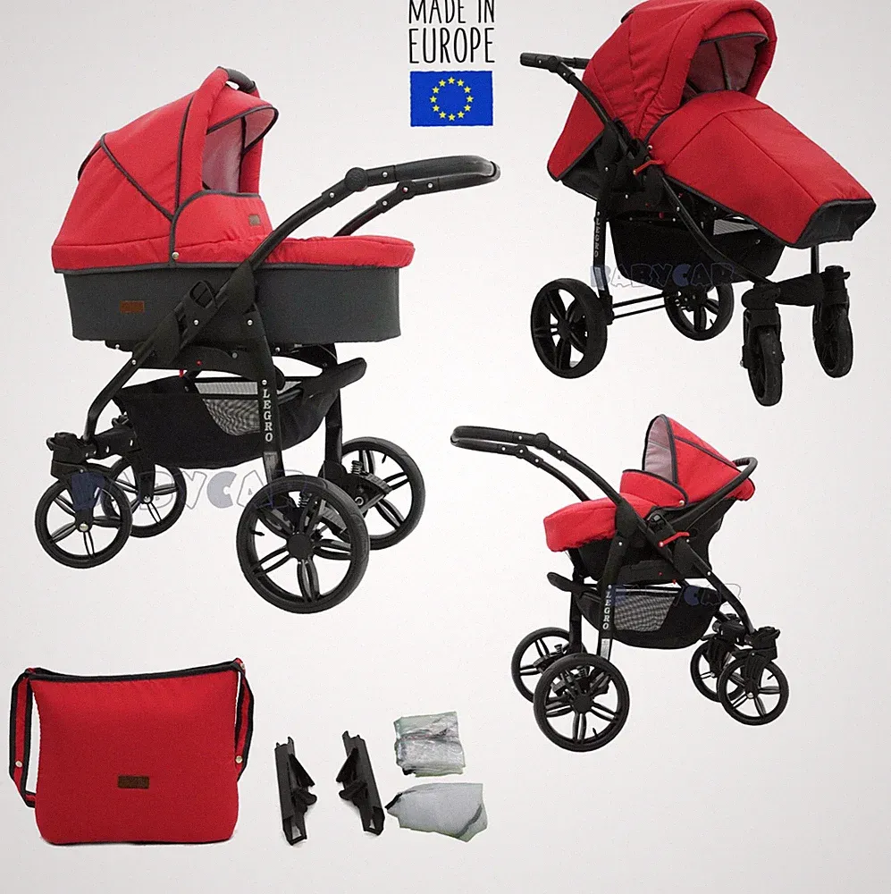 NEU Kombi Kinderwagen 3in1 Babywanne Sportwagen Autositz Babyschale Schwenkräder