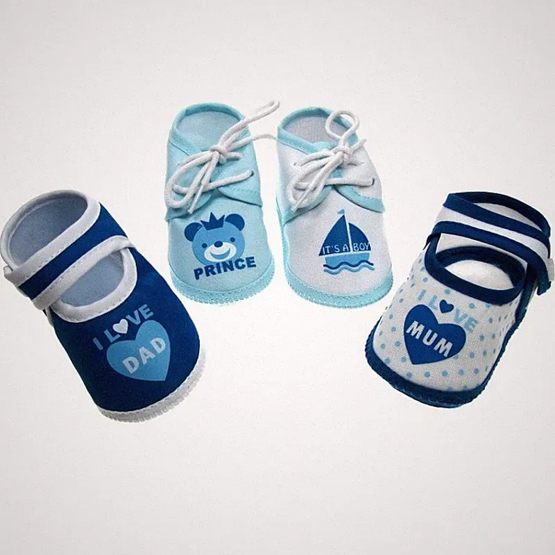 Neugeborenes Baby Junge Kinderwagen Wiege Frottee Baumwolle BLAU Stiefeletten Stiefel - 0-4 Monate