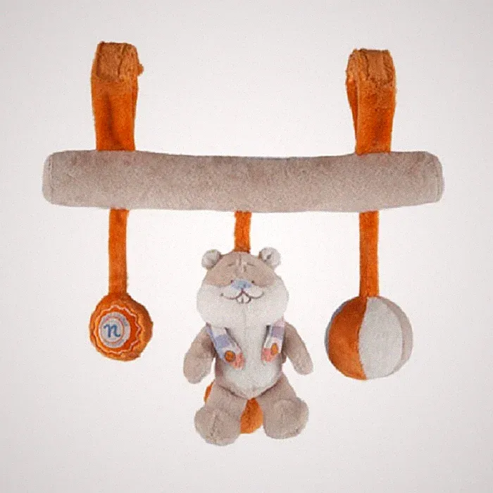 Noukies Kinderwagen Kette Maxi Cosi Greifling Plüsch Fuchs beige orange