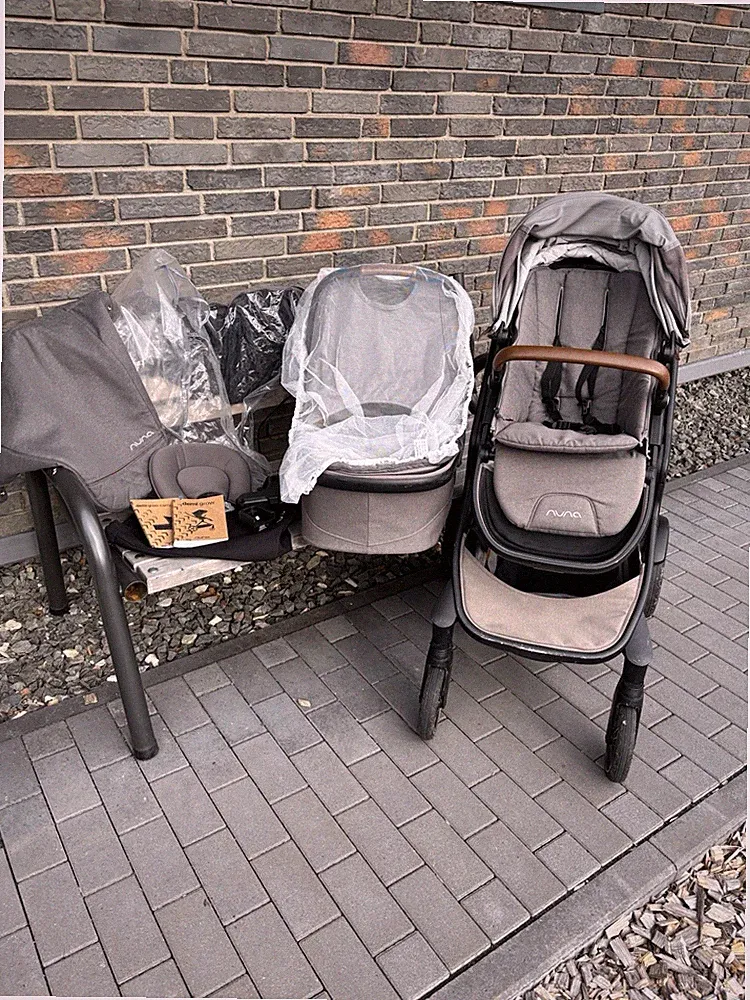 Nuna Demi Grow Kombikinderwagen & Sportwagen grau mit Babywanne und Zubehör