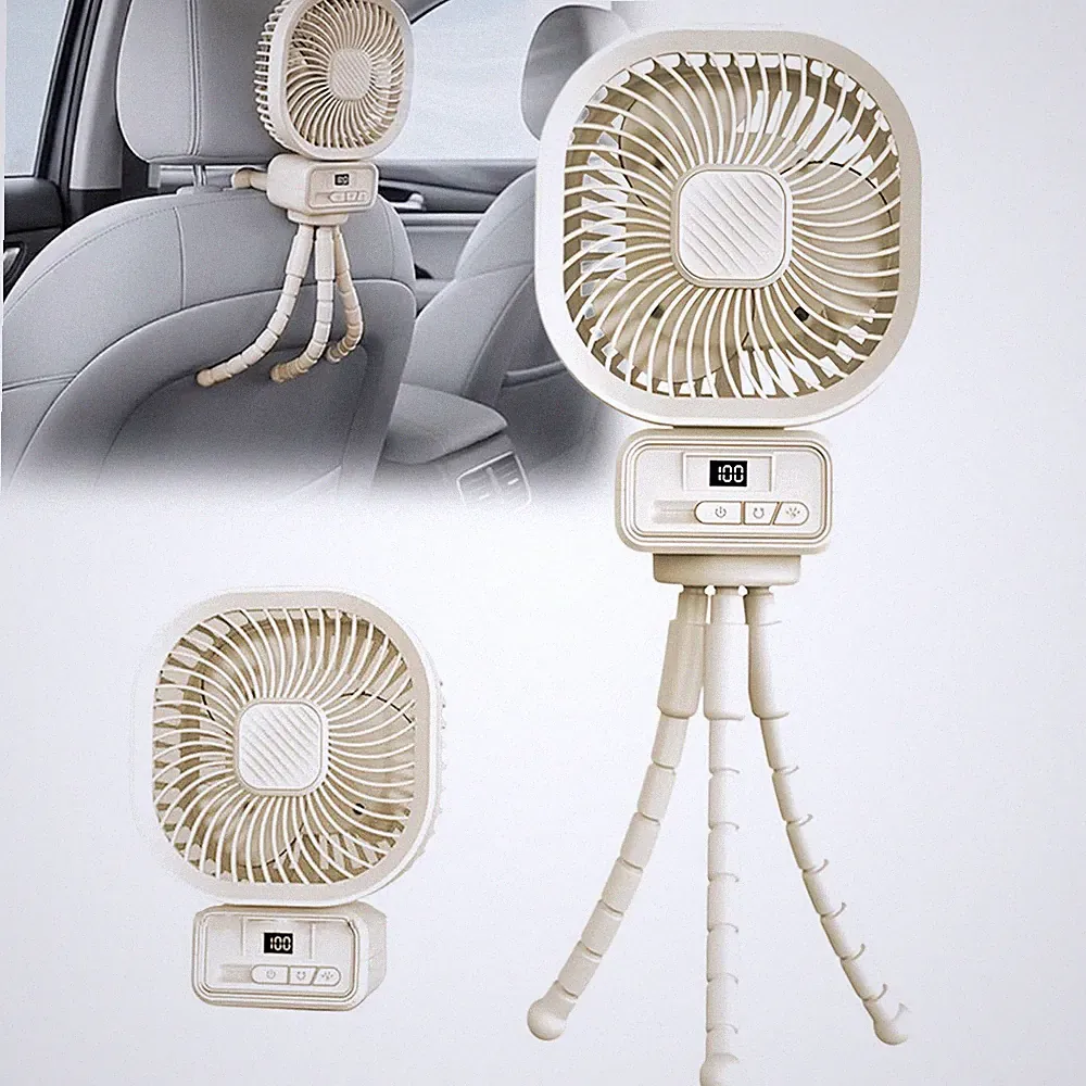 Oszillierender Ventilator USB 5000mAh Akku Kinderwagen Leise Clip Fan Büro DE