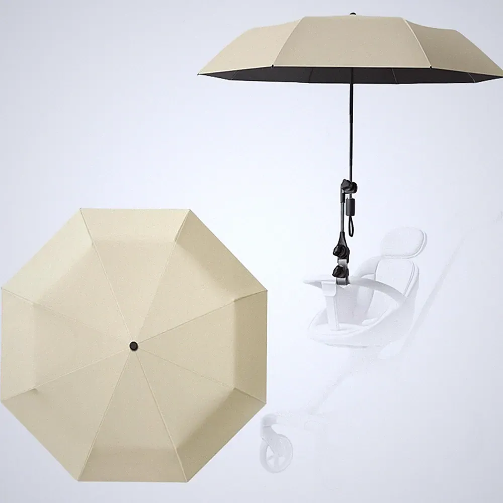 Outdoor Kinderwagen Sonnenschutz Regenschirm bietet UPF 50+ Schutz für Kinder